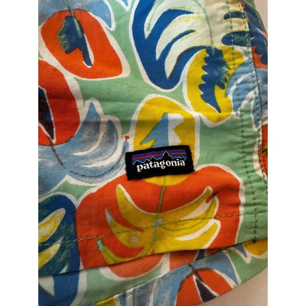 Patagonia Baby Baggies Swim Trunks 4T Blue Surf Fish Print Recycled Nylon